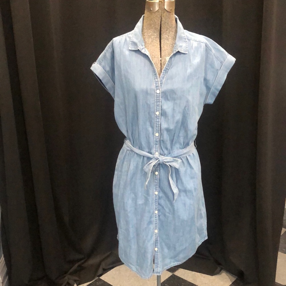 J.Crew blue button down dress